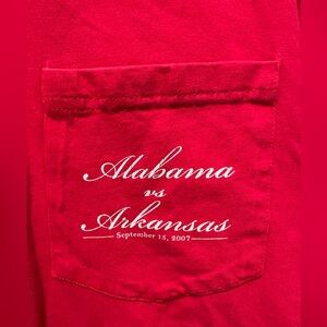 Vintage Alabama vs Arkansas Football Sept 15, 2007 Frat T-Shirt Sz L